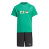 Adidas Originals (gs) Adidas X Seebin Short Sleeve Tee Set 'green Black' In Multi