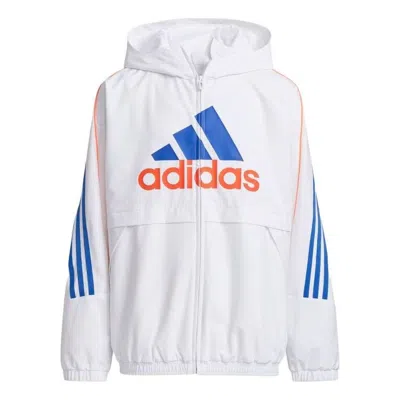 Adidas Originals (gs) Adidas Yb Pk Woven Jackets 'white Blue'
