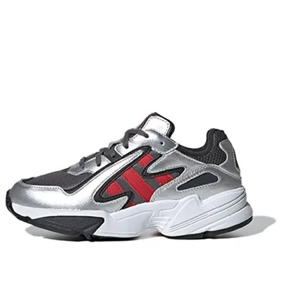 Adidas Originals (gs) Adidas Yung-96 Chasm J 'silver Metallic Scarlet' In Gray