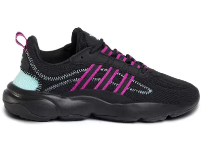 Pre-owned Adidas Originals Haiwee Black (women's) Sneakers In Core Black/vivid Pink/clear Aqua In Multi