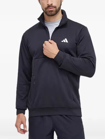 Adidas Originals Half-zip Sweatshirt In Black