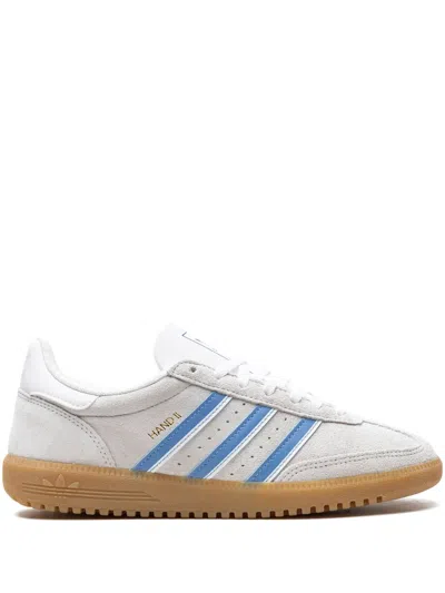 Adidas Originals Adidas Mens Grey One Light Blue Core Hand 2 Brand-embellished Suede Low-top Trainers