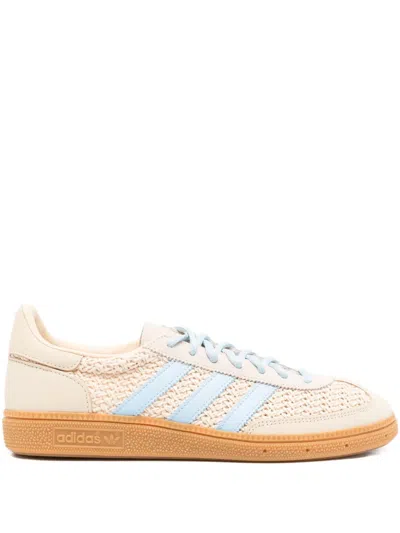 Adidas Originals Handball Spezial 3-stripes Knitted Sneakers In Neutral