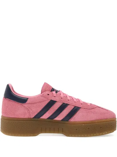 Adidas Originals Handball Spezial Bold Three-stripes Platform Sneakers In Pink