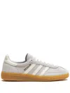 Adidas Originals Womens Handball Spezial Brand-embellished Suede Low-top Trainers Wonder Silver Off Whit In Grey