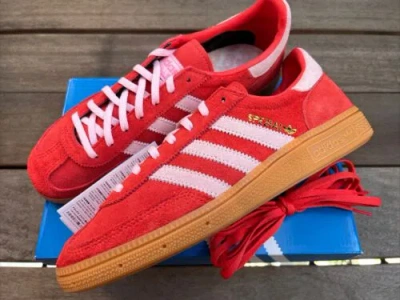 Pre-owned Adidas Originals Handball Spezial Ie5894 Bright Red/pink/gum Unisex Sneakers