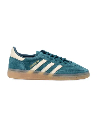 Adidas Originals Handball Spezial Leather Suede 3-stripes Lace-up Sneaker In Richgreen