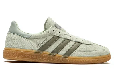 Pre-owned Adidas Originals Handball Spezial Silver (women's) Sneakers In Linen Green/silver Pebble/wonder Silver