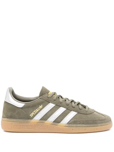 Adidas Originals Adidas Womens Olive Strata Silver Meta Handball Spezial Logo-print Suede Low-top Trainers