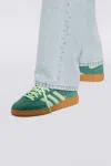 Adidas Originals Womens Collegiate Green Handball Spezial 3-stripes Suede Low-top Trainers In Green