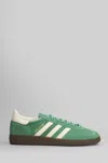Adidas Originals Handball Spezial Leather-trimmed Suede Sneakers In Green