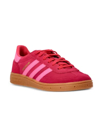 Adidas Originals Kids' Handball Spezial Three-stripe Suede Sneakers In Red