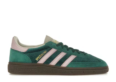 Pre-owned Adidas Originals Handball Spezial Velvet (women's) Sneakers In Green/pink