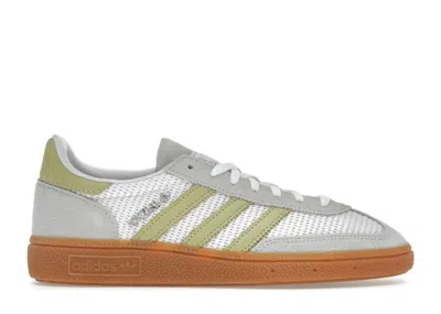 Pre-owned Adidas Originals Handball Spezial White (women's) Sneakers In Footwear White/powder Yellow/silver Metallic