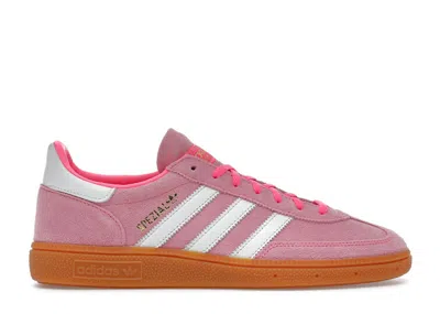 Pre-owned Adidas Originals Handball Spezial White (women's) Sneakers In Lucid Pink/footwear White/gold Metallic