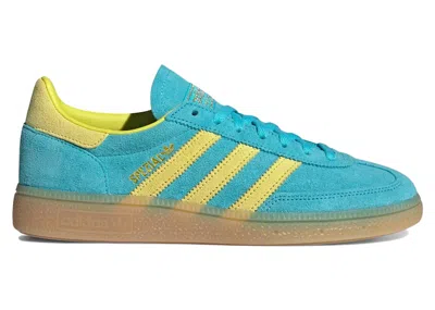 Pre-owned Adidas Originals Handball Spezial (women's) Sneakers In Blue Glow/bright Yellow/gold Metallic