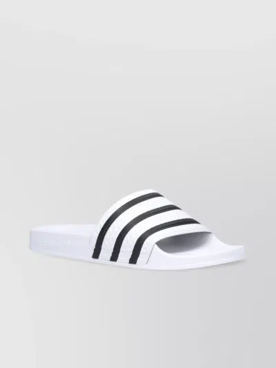 Adidas Originals Heeled Sandals With Open Toe And Signature Stripes In White