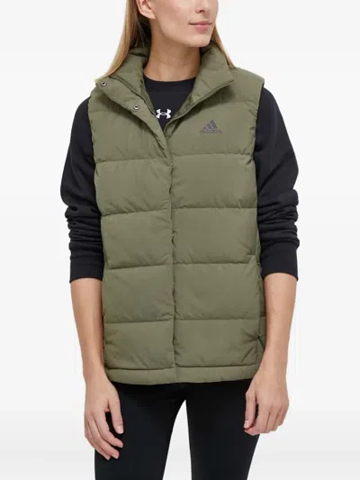 Adidas Originals Helionic Quilted Puffer Vest In Green
