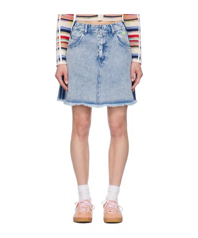 Adidas Originals High-rise Denim Skirt In Blue