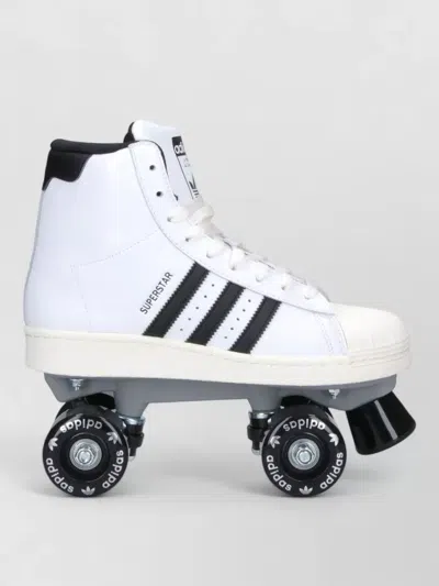 Adidas Originals High Top Sneakers Rubber Toe Signature Stripes In White