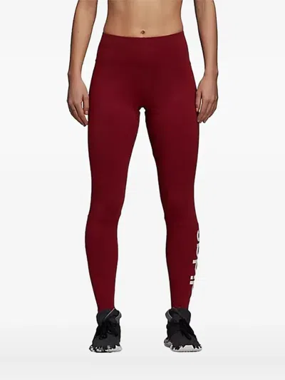 Adidas Originals High-waisted Logo Leggings In Red
