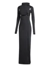 Adidas Originals Hooded Maxi Dress In Black