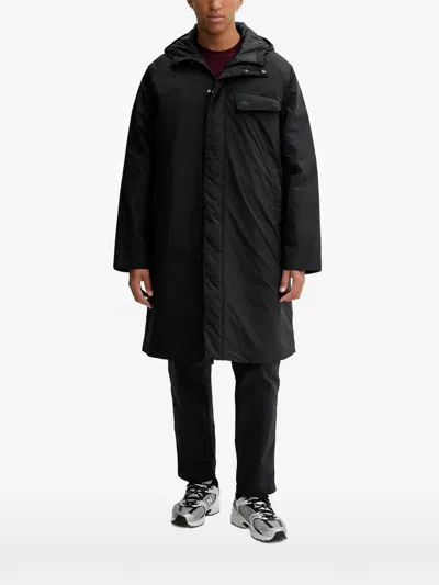 Adidas Originals Hooded Parka Coat In Black
