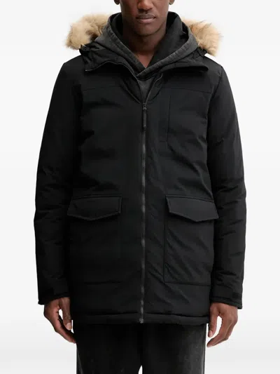 Adidas Originals Hooded Parka Coat In Black