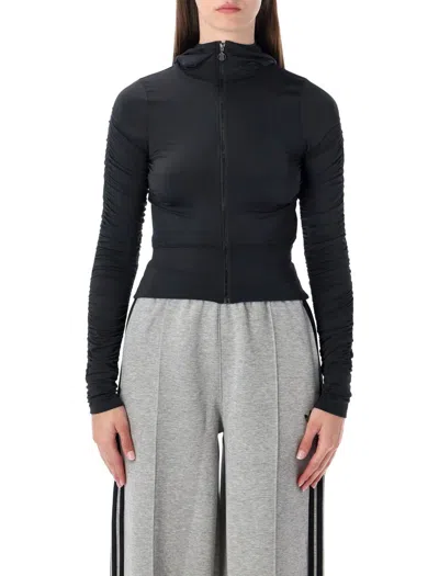 Adidas Originals Black Ruched Training Jacket In Multi