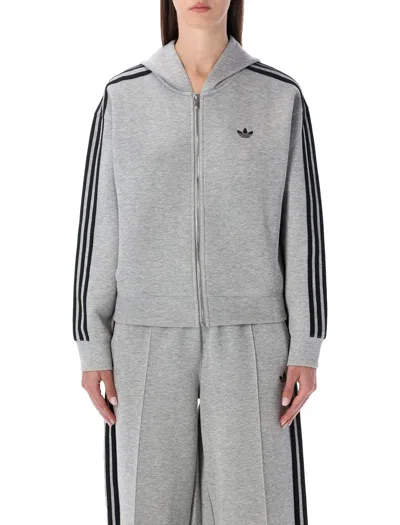 Adidas Originals Hoodie Bonded Fleece In Gray
