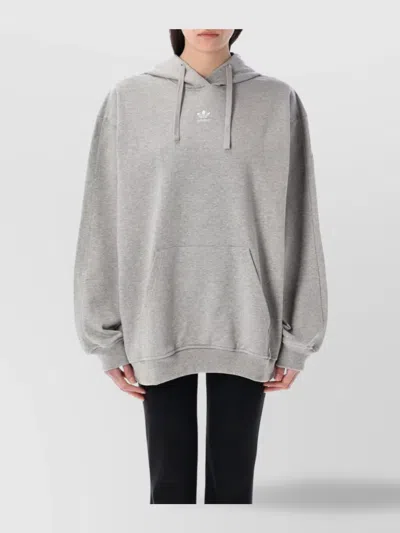 Adidas Originals Hoodie With Drawstring Hood And Kangaroo Pocket In Gray