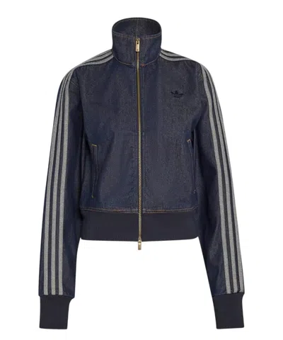 Adidas Originals Hoodie With Zip  In Blu