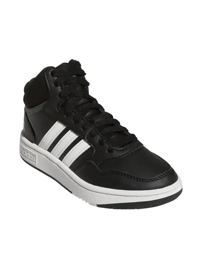 ADIDAS ORIGINALS HOOPS MID "CORE BLACK/CLOUD WHITE/GREY" SNEAKERS