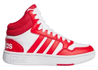 Pre-owned Adidas Originals Hoops Mid Sneakers In Cloud White/better Scarelet Red