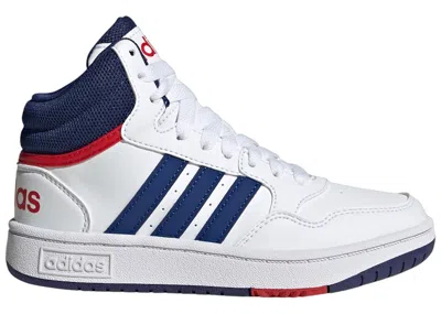 Pre-owned Adidas Originals Hoops Sneakers In Cloud White/victory Blue/better Scarelet Red