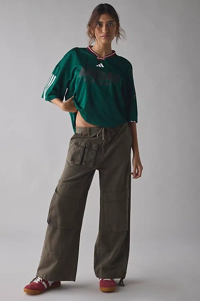 Adidas Originals House Of Tiro Nations Pack Dark Green Boyfriend Tee In Green, Women's At Urban Outfitters