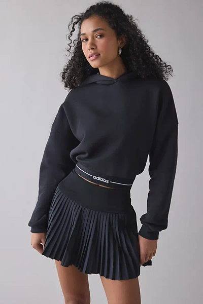 Adidas Originals Hyperglam Cropped Hoodie Sweatshirt In Black, Women's At Urban Outfitters