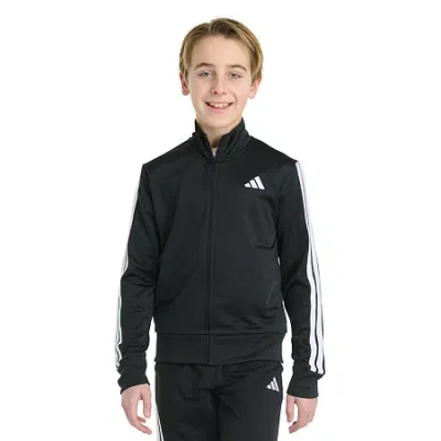 Adidas Originals Iconic Tricot Big Kid Boys Lightweight Track Jacket In Black