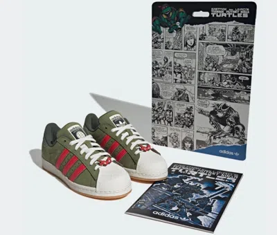 Pre-owned Adidas Originals If9280 Tmnt Teenage Mutant Ninja Turtles  Shelltoe Craft (men's) In Green