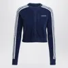 Adidas Originals Indigo Fluffy Knitted Cardigan In Blue