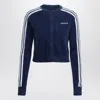 Adidas Originals Indigo Fluffy Knitted Cardigan In Blue