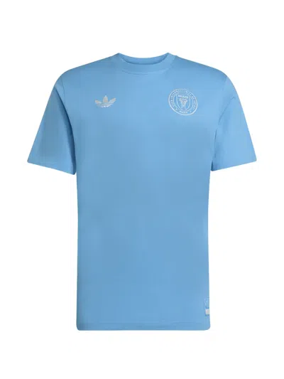 Adidas Originals Inter Miami Cf Logo-print T-shirt In Blue