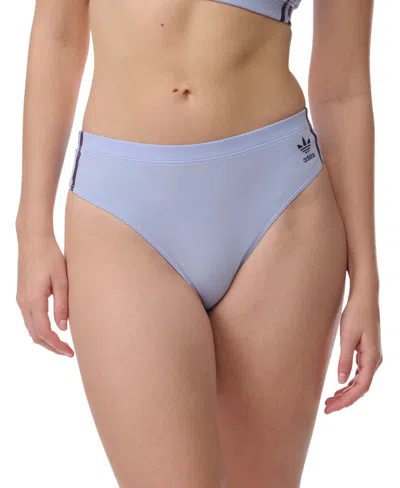 Adidas Originals Intimates Women's Adicolor Comfort Flex Cotton Wide Side Thong 4a1h63 In Blue