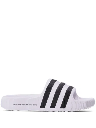 Adidas Originals Island Club Adilette 22 Ribbed Slides In White
