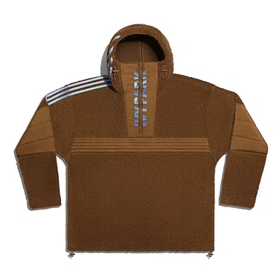 Pre-owned Adidas Originals Ivy Park 1/2 Zip Branded Teddy Jacket (all Gender) In Wild Brown