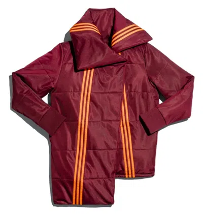 Pre-owned Adidas Originals Ivy Park Asymmetrical Jacket In Maroon/solar Orange