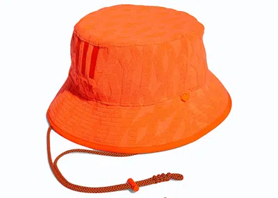 Pre-owned Adidas Originals Ivy Park Bucket Hat In Solar Orange