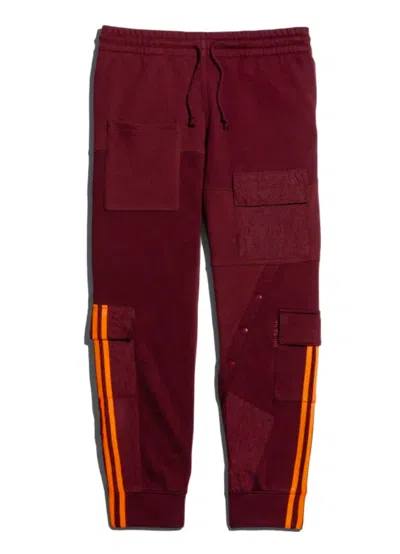 Pre-owned Adidas Originals Ivy Park Cargo Sweatpants In Maroon/solar Orange