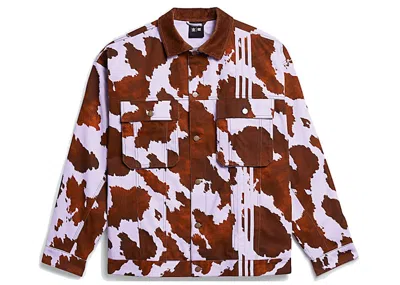 Pre-owned Adidas Originals Ivy Park Denim Cowprint Jacket (all Gender) In Aop Cow Hide/purple Glow