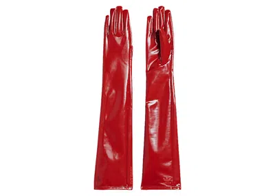 Pre-owned Adidas Originals Ivy Park Faux Latex Gloves In Red